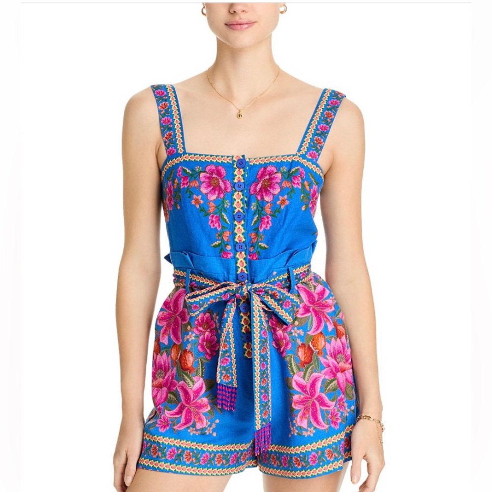Farm Rio Summer Fruit Scarf Romper